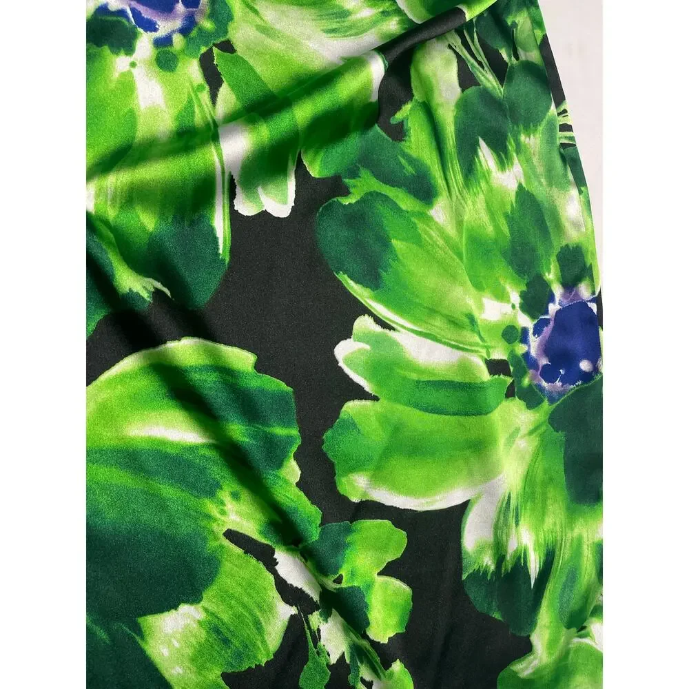 Maggy London Green Floral Knee Length Dress Size 2 - Picture 2 of 6